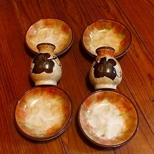 NWOT BELLAVINO SALT & PEPPER SHAKER AND 4 SMALL BOWLS